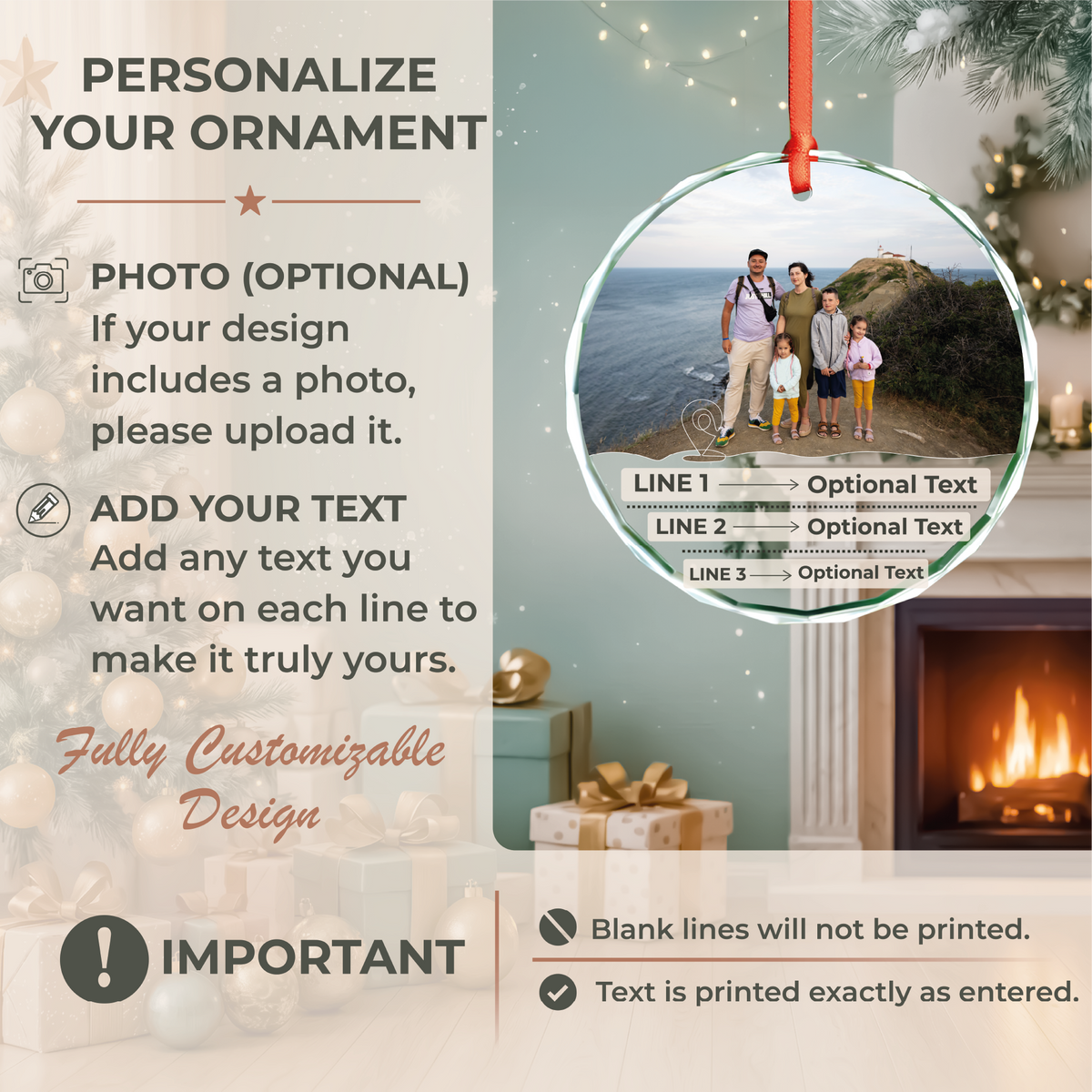 Family Vacation Photo Ornament