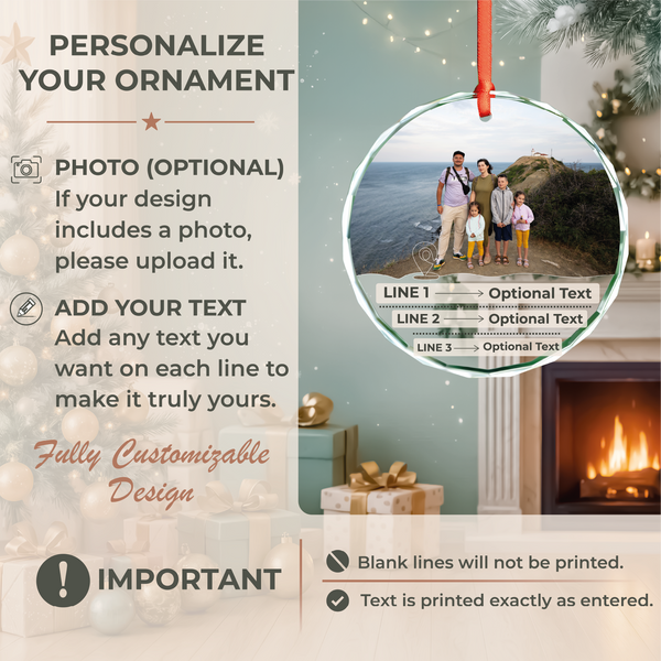 Family Vacation Photo Ornament