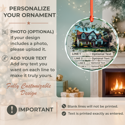 Splash Edge House Photo Ornament