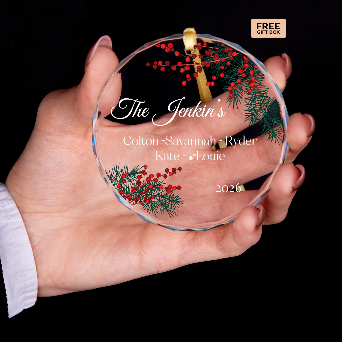 Classic Script Family Ornament