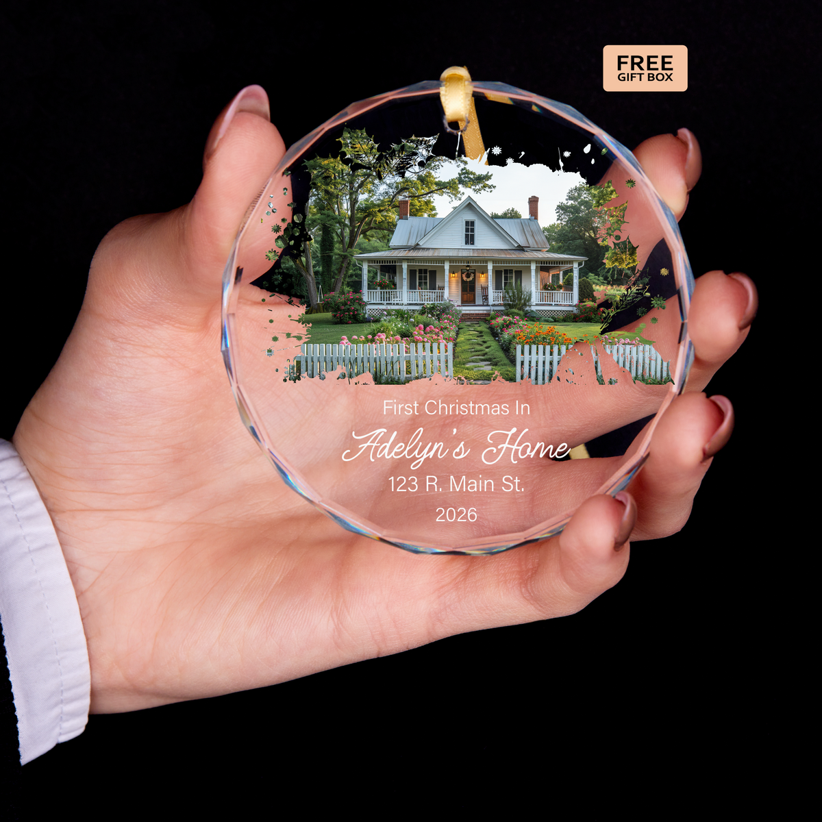 Splash Edge House Photo Ornament