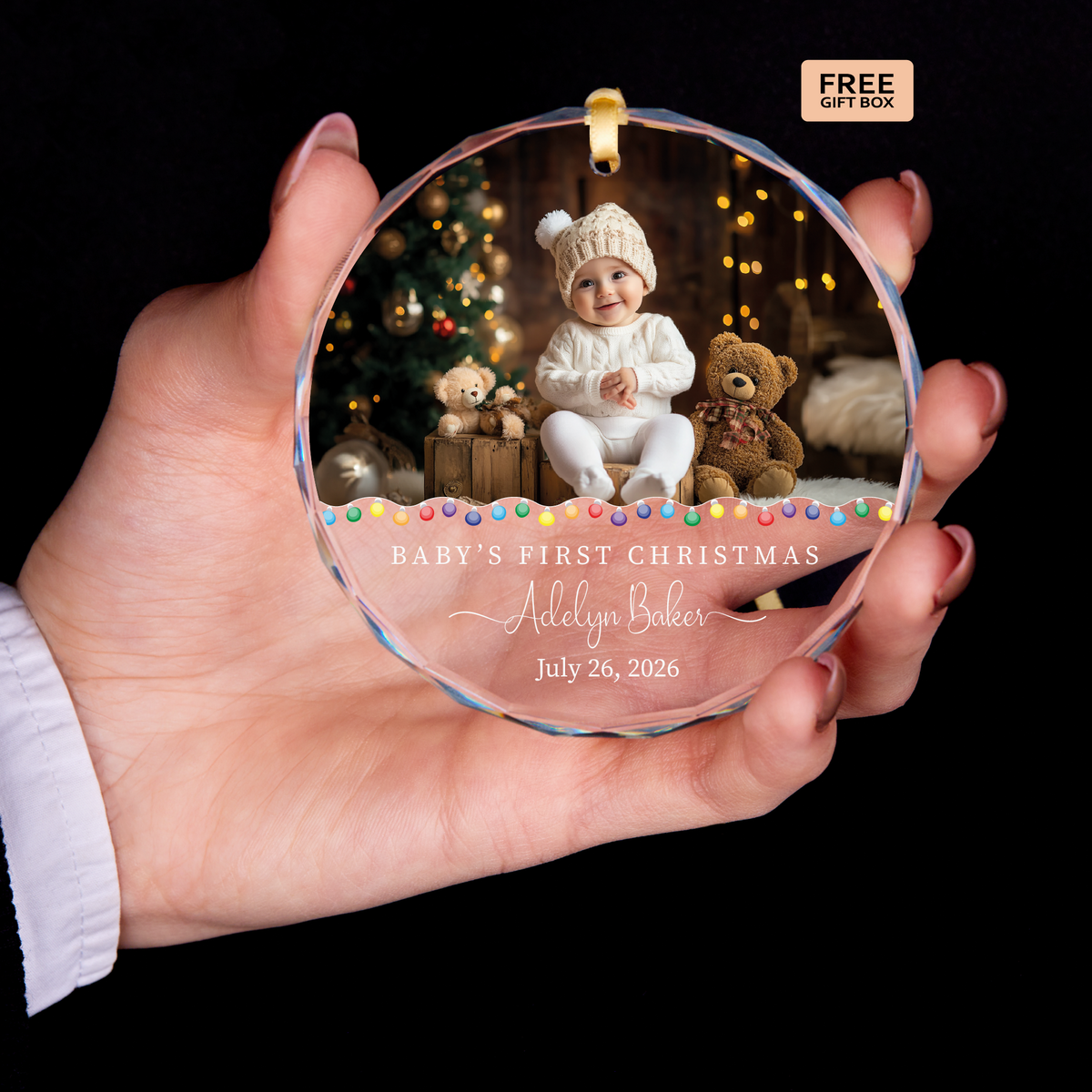 Twinkle Lights Baby Photo Ornament