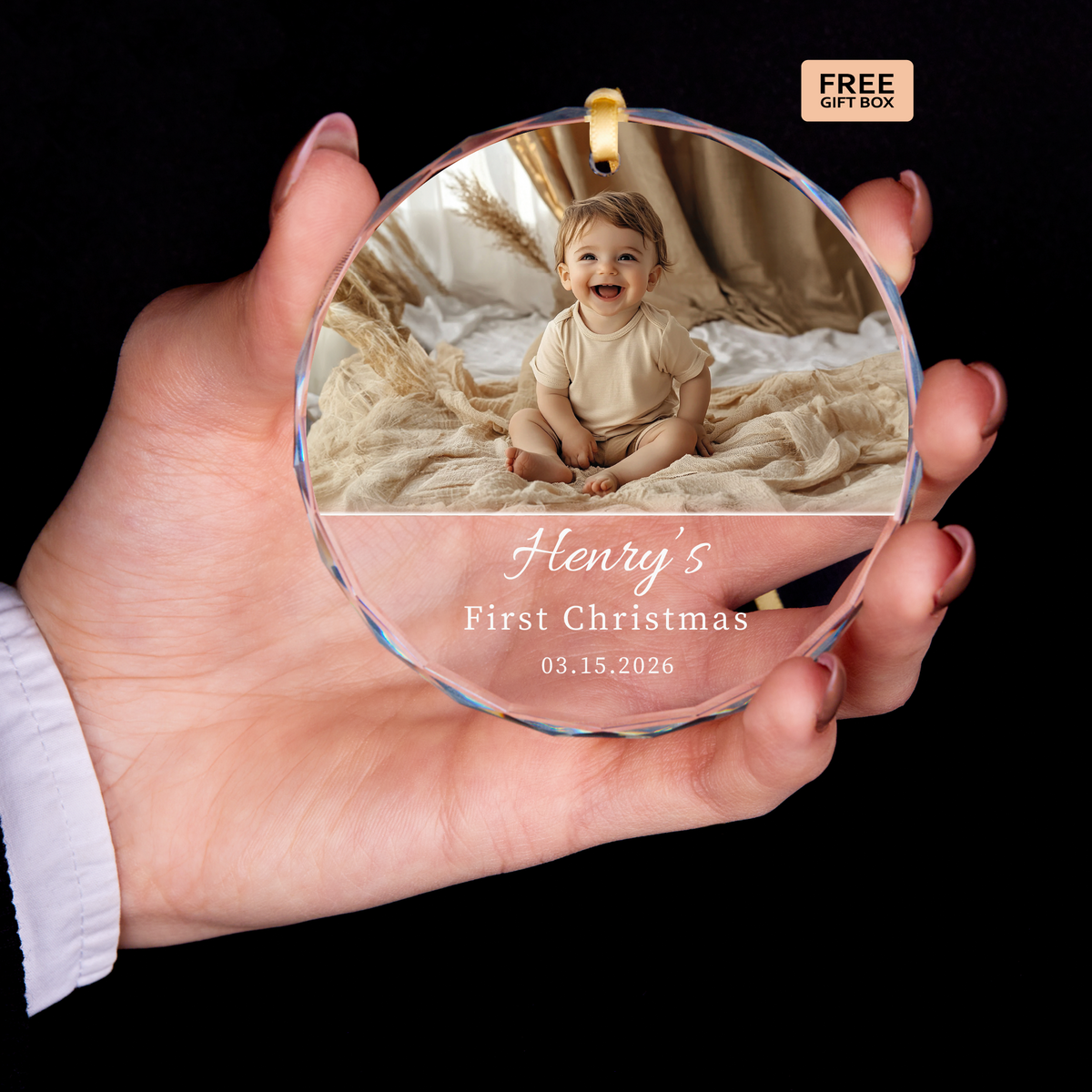 Baby Photo First Christmas Ornament