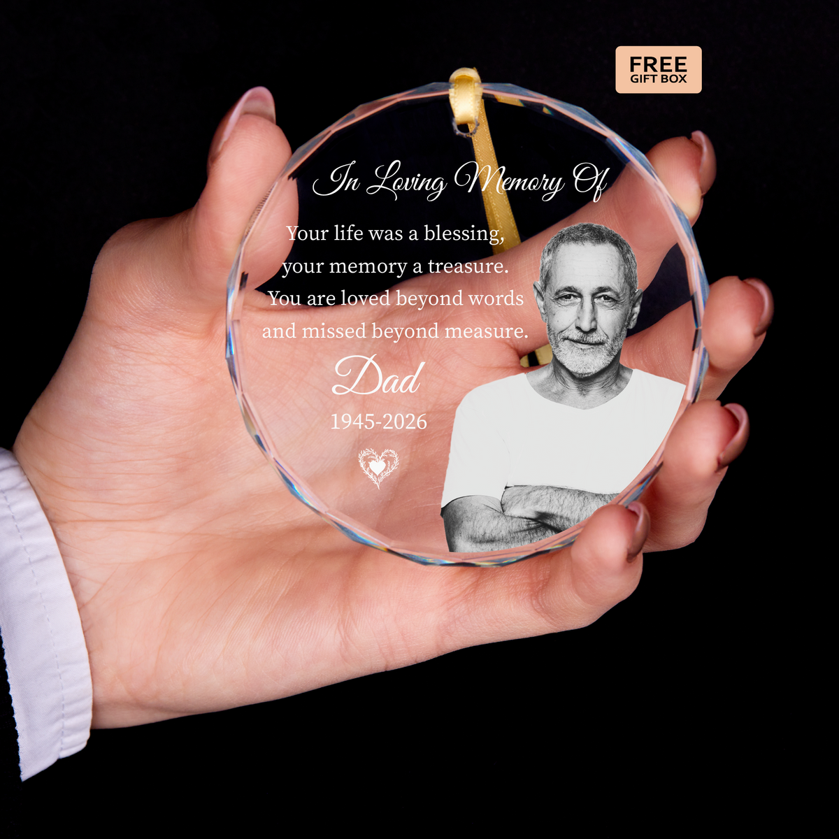 Black & White Portrait Memorial Ornament