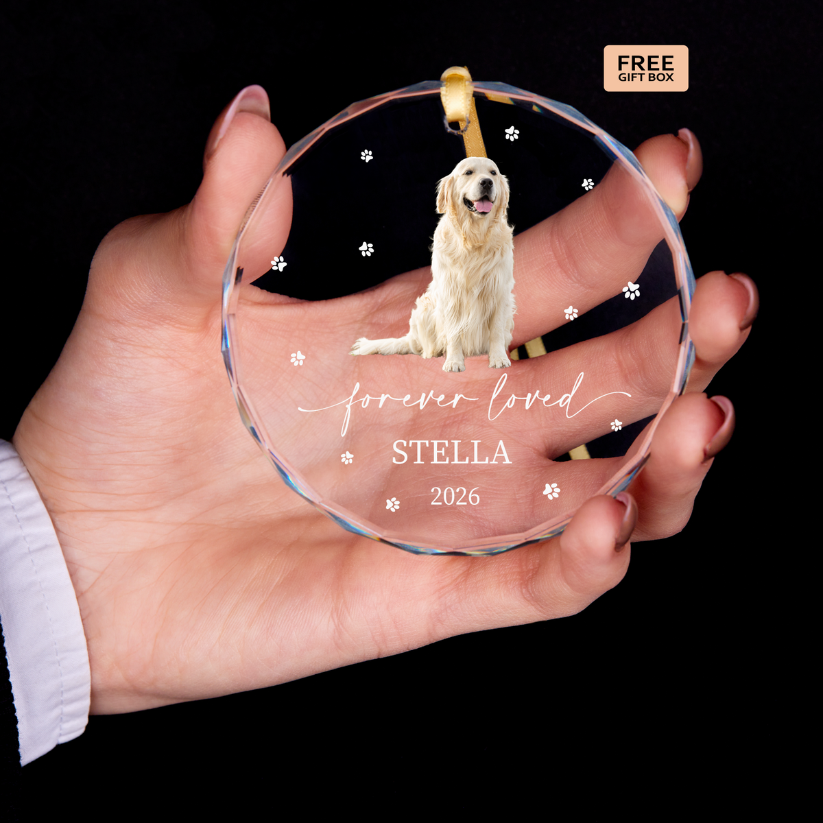 Forever Loved Pet Portrait Memorial Ornament