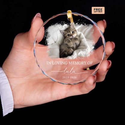 Watercolor Edge Pet Photo Memorial Ornament