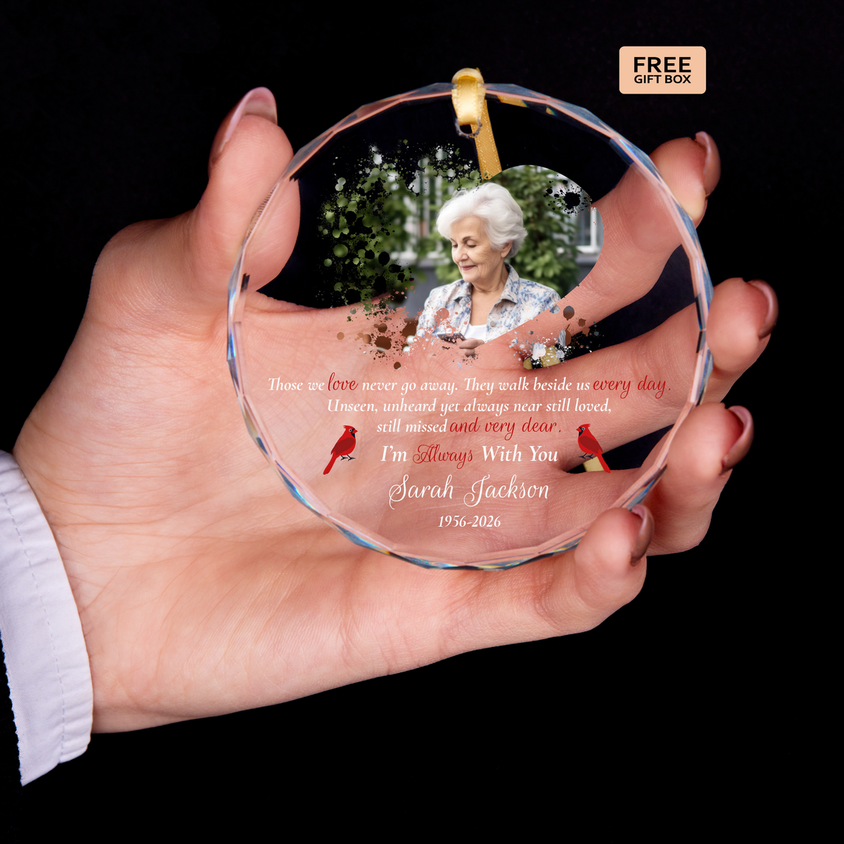 Cardinal Photo Memorial Ornament