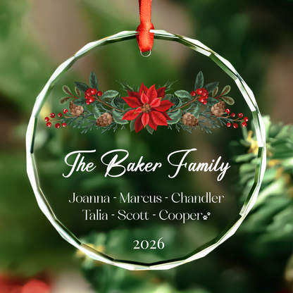 Floral Heart Family Ornament