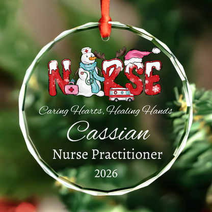Snowman NURSE Ornament