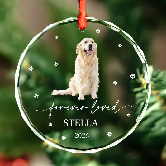 Personalized Dog Portrait Memorial Christmas Ornament