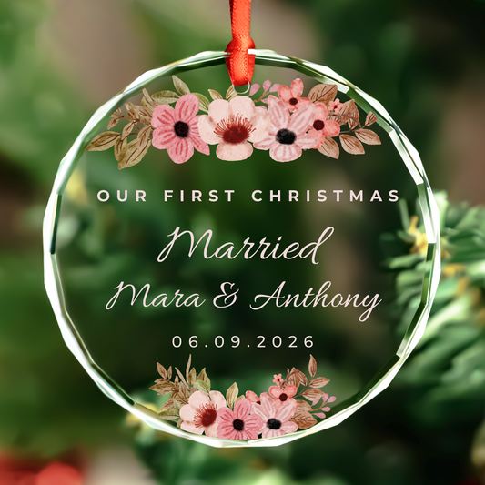 Personalized First Christmas Engaged Ornament