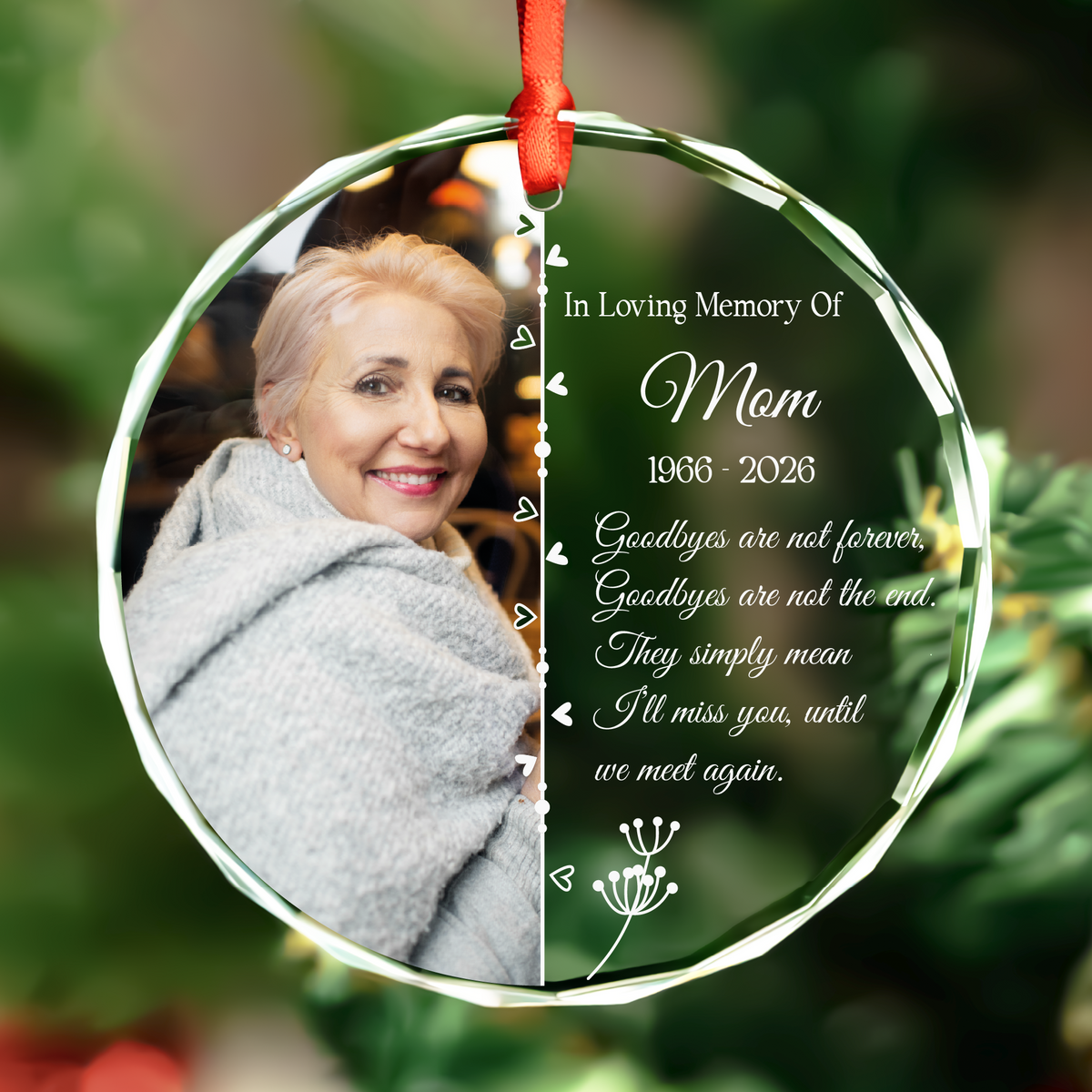 Split Heart Photo Memorial Ornament