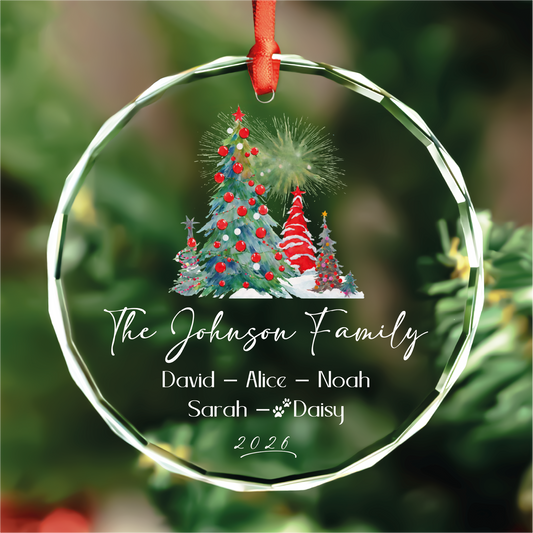 Personalized Family Christmas Ornament with Pet Name