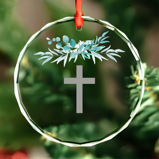 Personalized Baby Baptism Glass Ornament