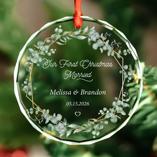 Personalized First Christmas Married Ornament