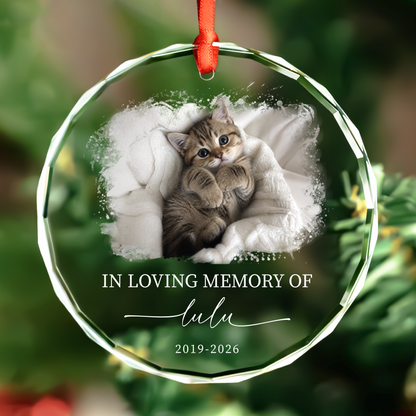 Personalized Photo Pet Memorial Christmas Ornament