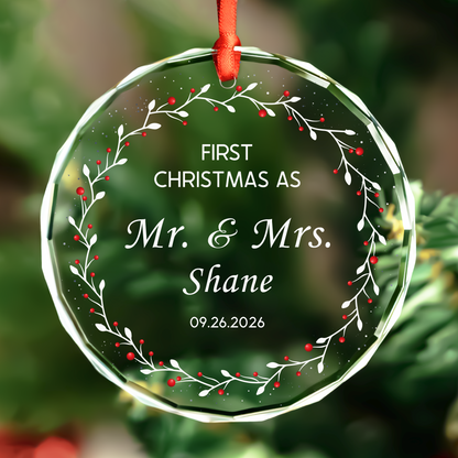 Personalized Married Christmas Ornament