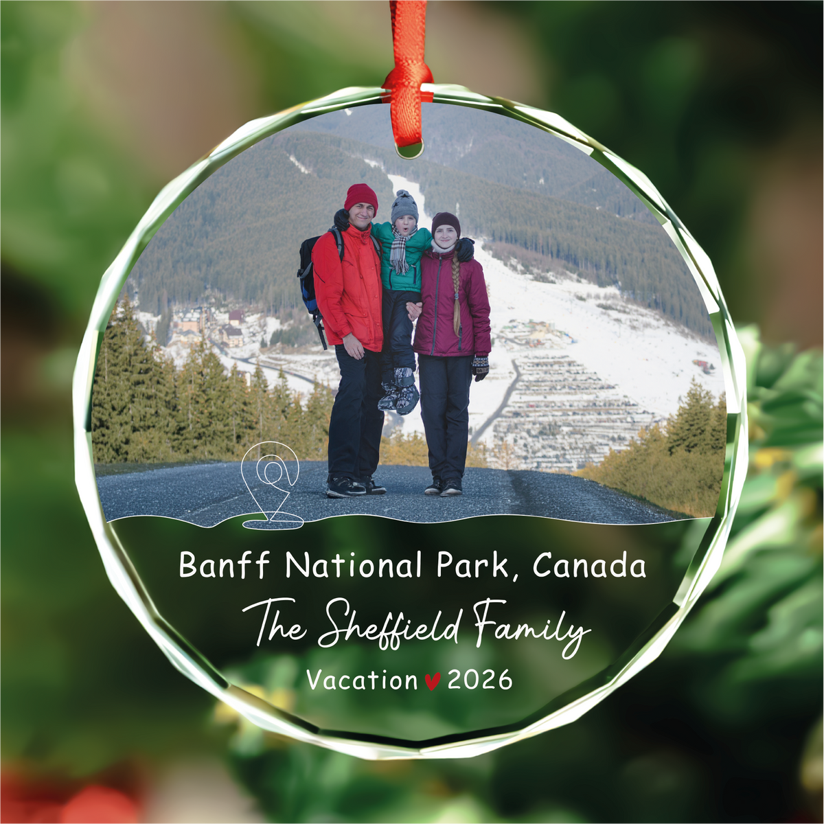 Family Vacation Photo Ornament