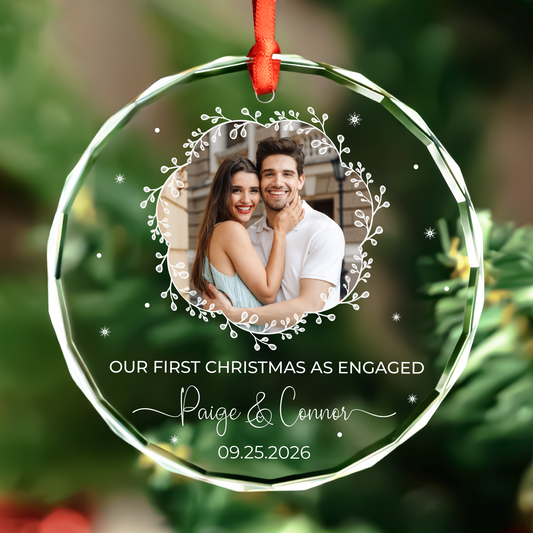 Personalized Our First Christmas Married Photo Ornament