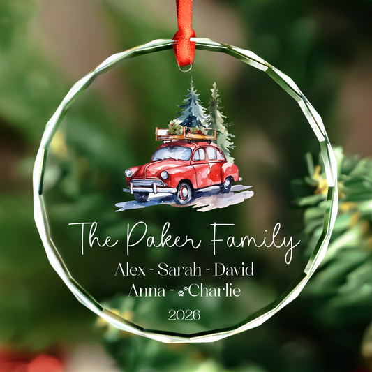Personalized Family Christmas Ornament, Family Name Xmas Keepsake