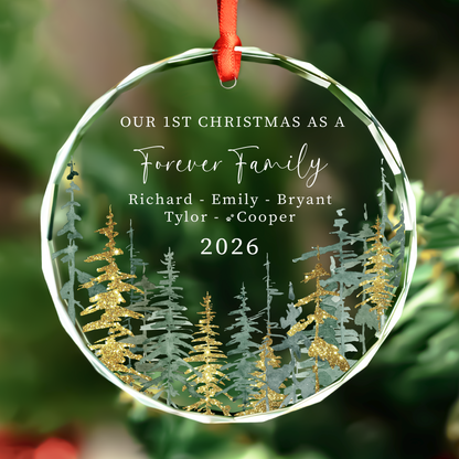Golden Trees Family Ornament with Pet Names