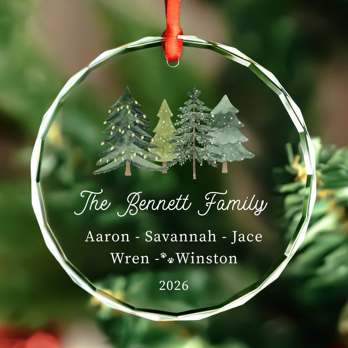Personalized Family Christmas Ornament with Dog Names