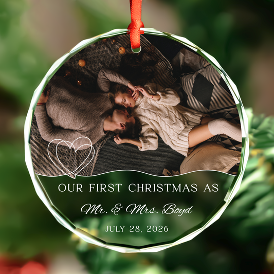Personalized Our First Christmas as Married Christmas Ornament
