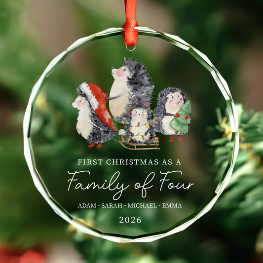 Personalized Family of Four Christmas Ornament