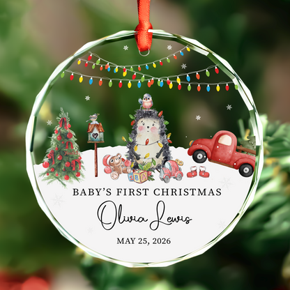 Christmas Lights Heart Baby Ornament