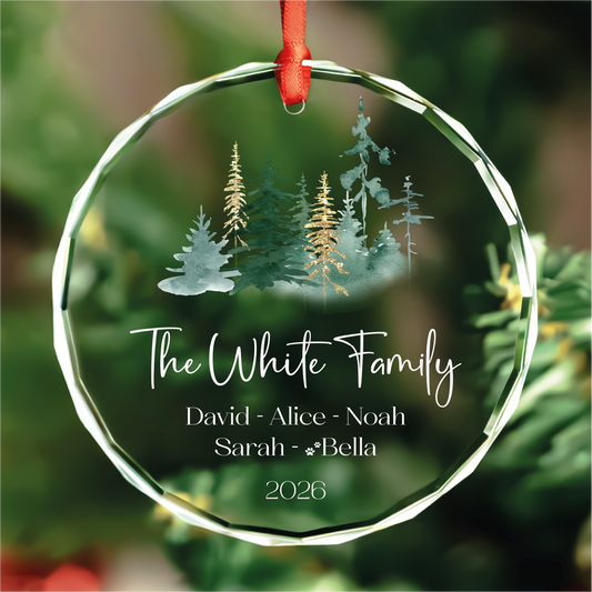 Personalized Family Christmas Ornament with Pet Names