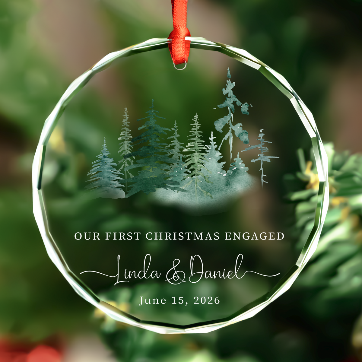 Forest Heart Engaged Ornament