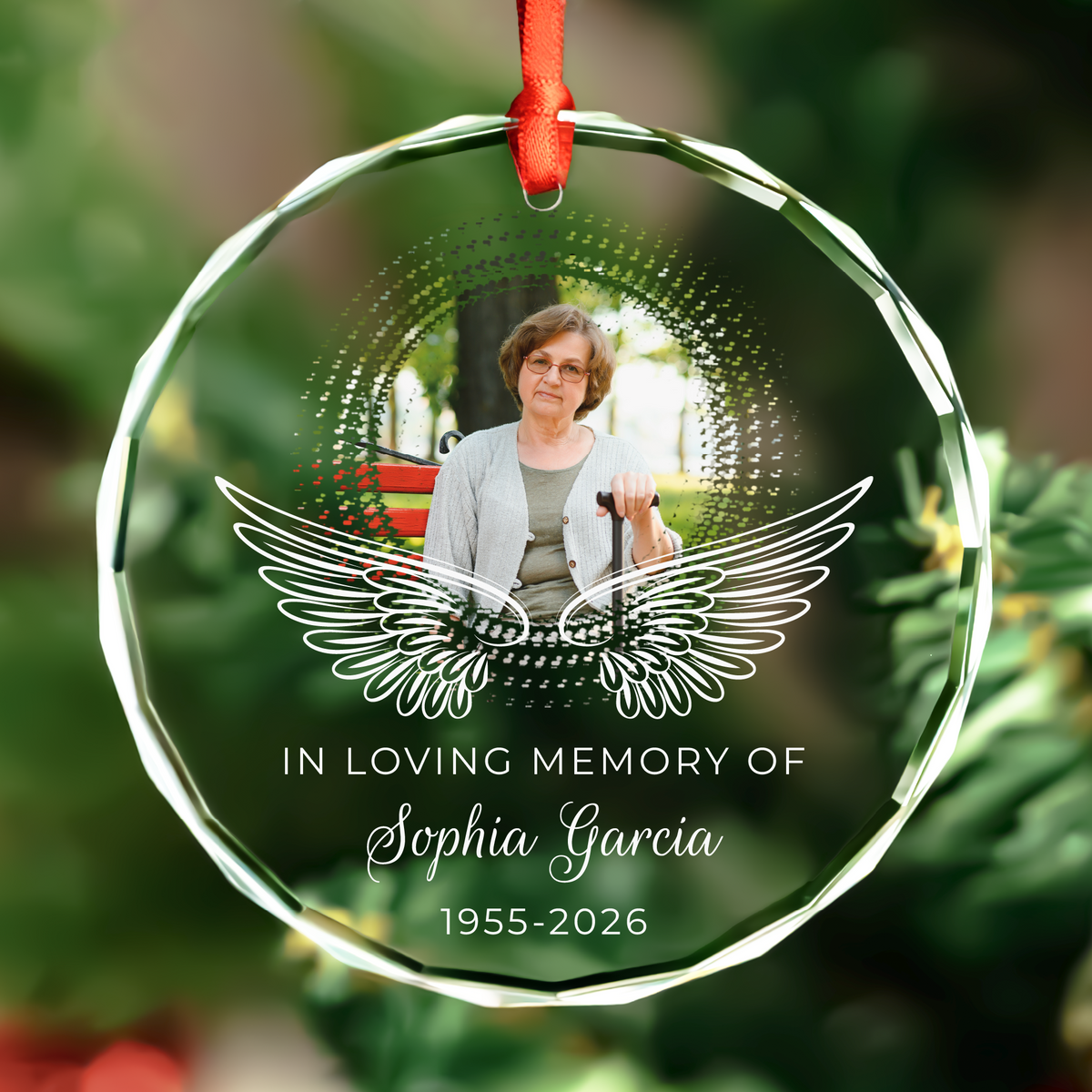 Personalized Memorial Christmas Photo Ornament