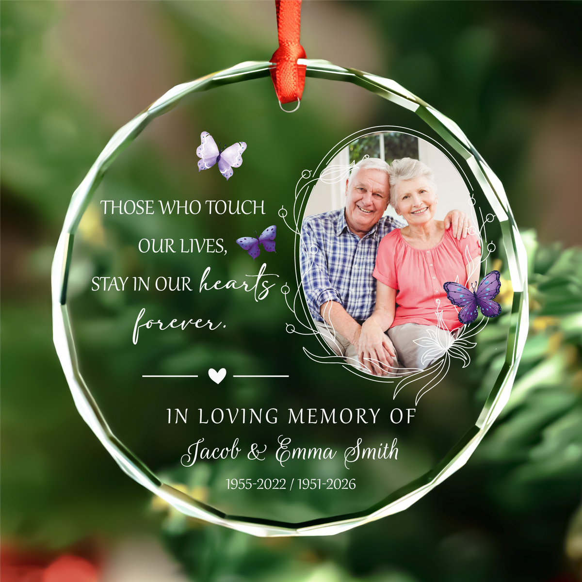 Butterfly Photo Memorial Ornament
