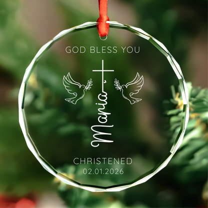 Personalized Baptism Ornament, Christening Gift