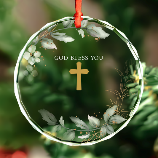 Personalized God Bless Baptism Christmas Ornament