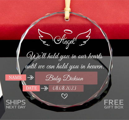 Baby Memorial Glass Ornament • Angel Baby Ornament • Stillborn • Baby Loss Ornament • In Loving Memory Gift 