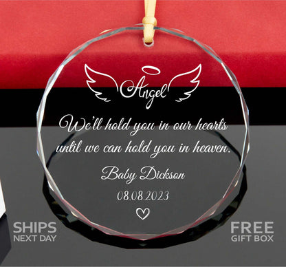 Baby Memorial Glass Ornament • Angel Baby Ornament • Stillborn • Baby Loss Ornament • In Loving Memory Gift 