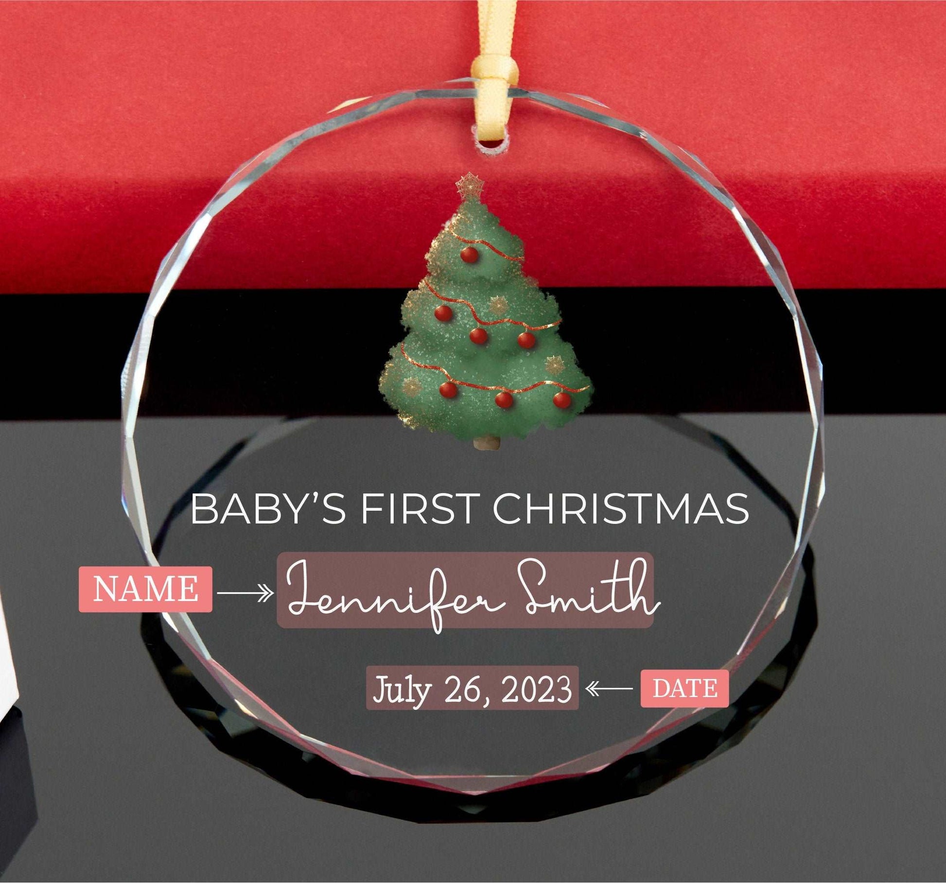 Baby's First Christmas Ornament 2023 • Personalized First Christmas Gift • 2023 Baby Christmas Ornament • Customized Xmas Ornament 