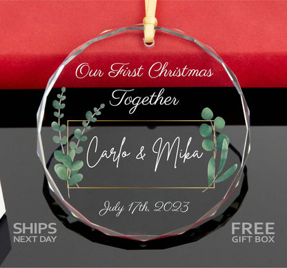 Engagement Christmas Ornament • First Christmas as Engaged Ornament • Personalized Christmas Engagement Keepsake 