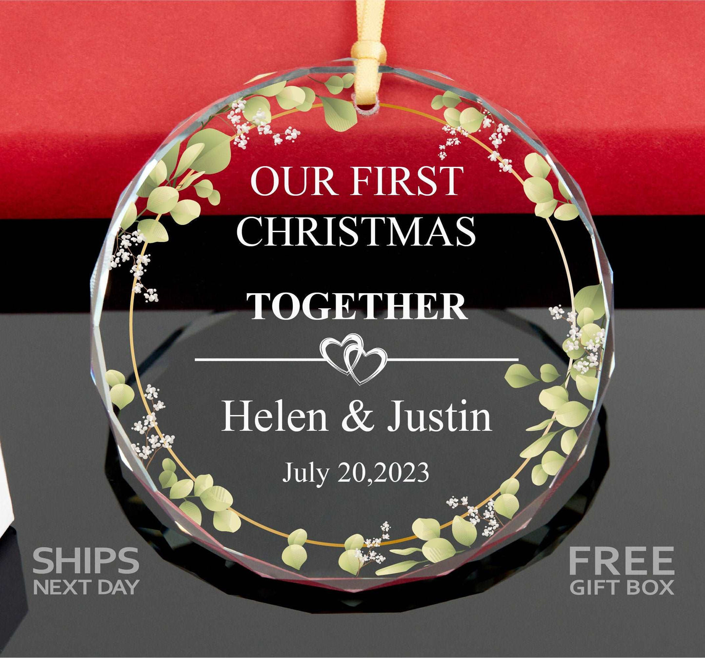 First Christmas Married Ornament • Newlywed Gift • Wedding Gift • 1st Christmas Gift 
