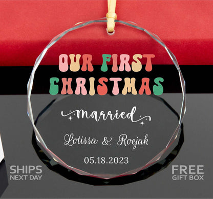 Groovy Married Ornament • Mr and Mrs Ornament • 2023 Christmas Newlywed Ornament • Groovy Ornament 