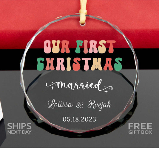 Groovy Married Ornament • Mr and Mrs Ornament • 2023 Christmas Newlywed Ornament • Groovy Ornament 