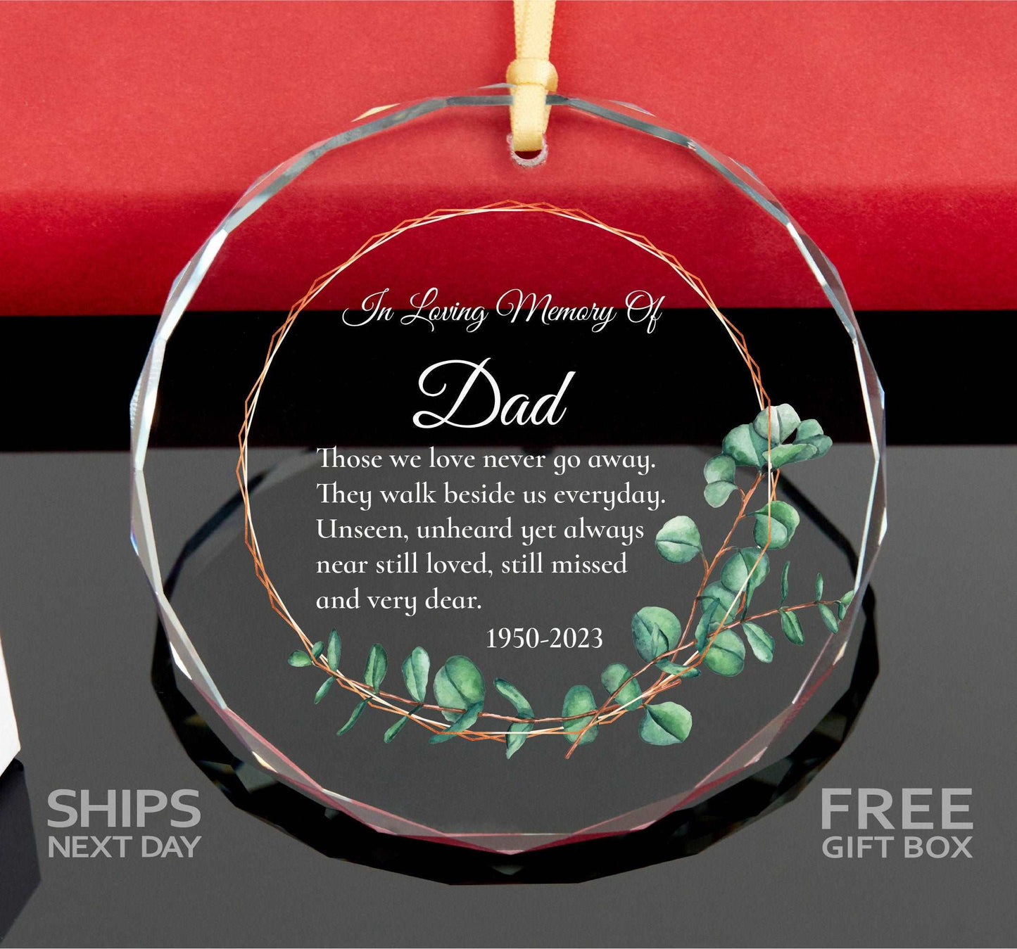 Memorial Christmas Ornament • In Loving Memory of Loved Ones Gift • Loss of Father Gift • Memorial Gift 