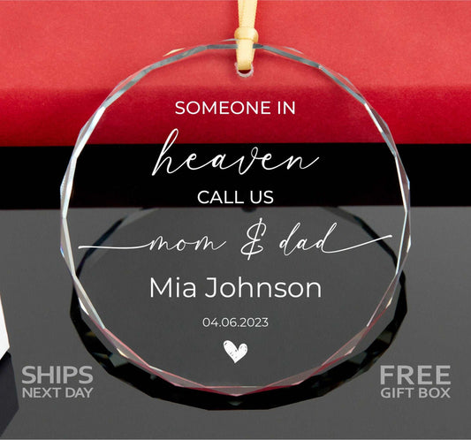 Miscarriage Ornament • Carried for a Moment Ornament • Someone in Heaven Call Us Mom Dad Ornament • Angel Baby Ornament 