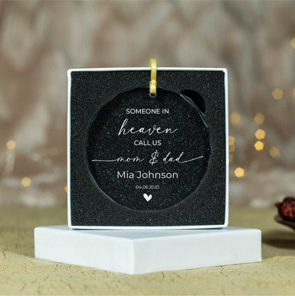 Miscarriage Ornament • Carried for a Moment Ornament • Someone in Heaven Call Us Mom Dad Ornament • Angel Baby Ornament 