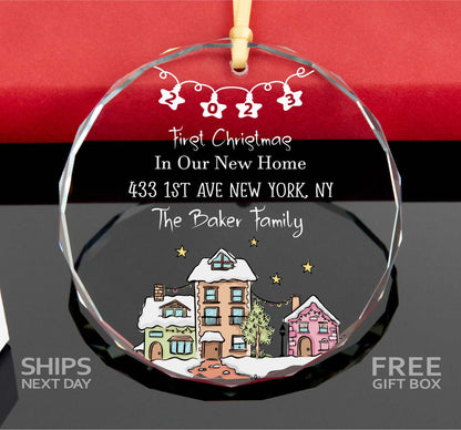 New Home Ornament • First Christmas New Home Ornament • Address Ornament • Real Estate Gift • New House Gift 