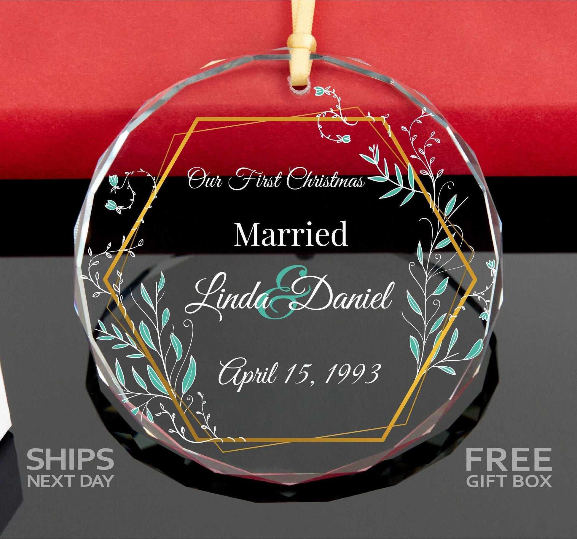 Our First Christmas as Married Ornament • Engagement Christmas Ornament • Together Christmas Ornament 