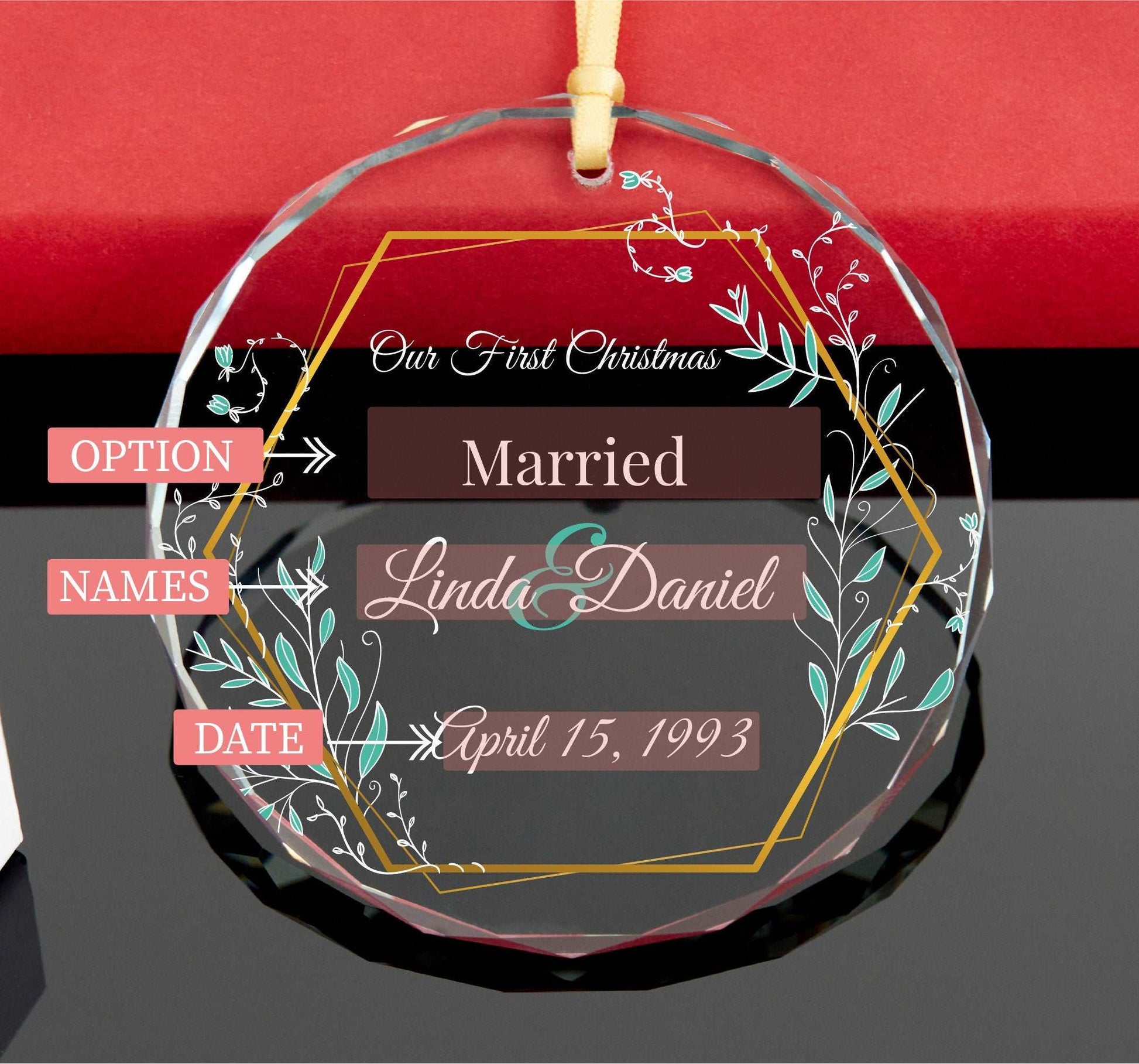 Our First Christmas as Married Ornament • Engagement Christmas Ornament • Together Christmas Ornament 