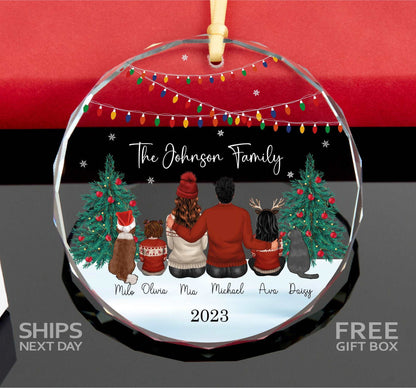 Personalized 2023 Family Christmas Ornament with Pet Name • Custom Family Keepsake • Personalized Ornament 