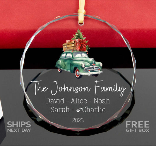 Personalized 2023 Family Christmas Ornament with Pets • Family Ornament • Christmas Ornament with Dog Names 